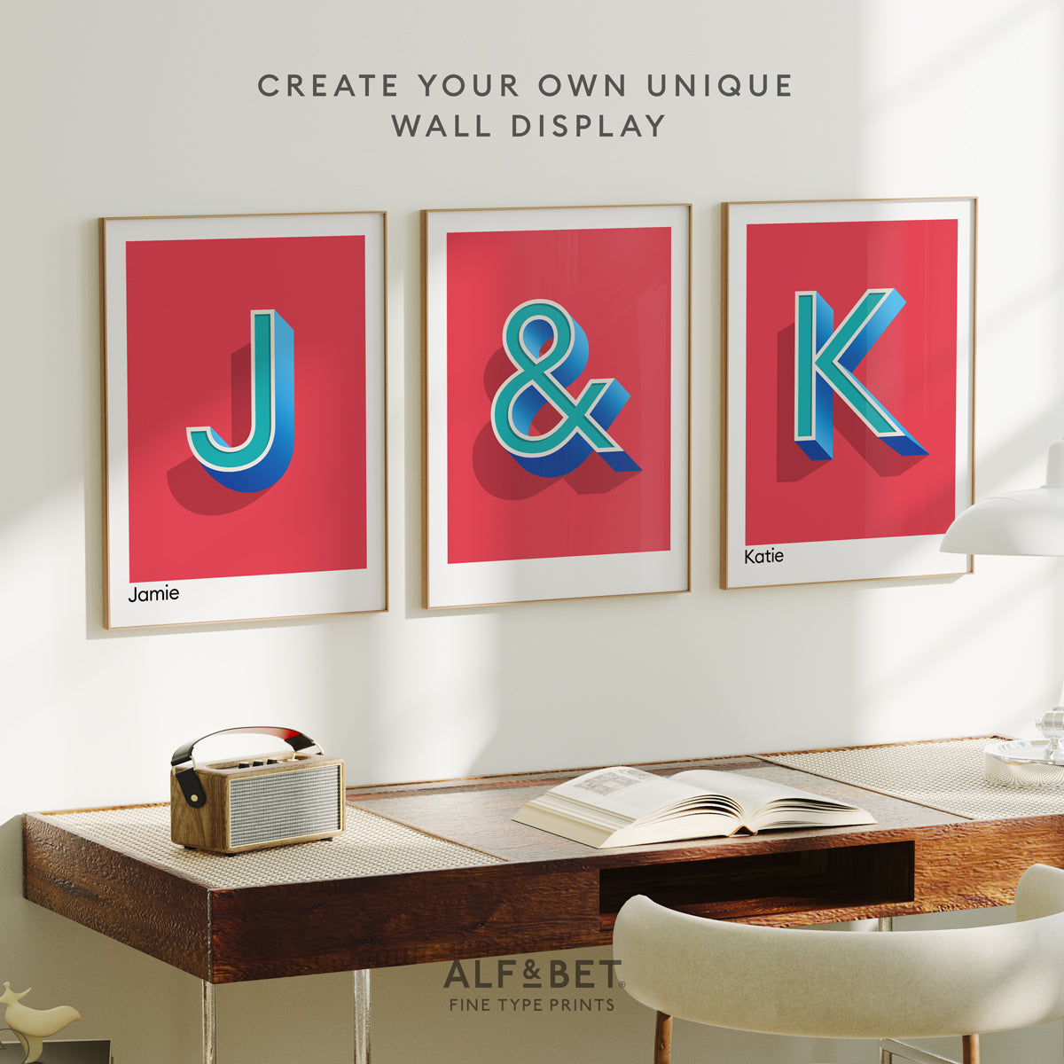Red Personalised Name and Letter Prints