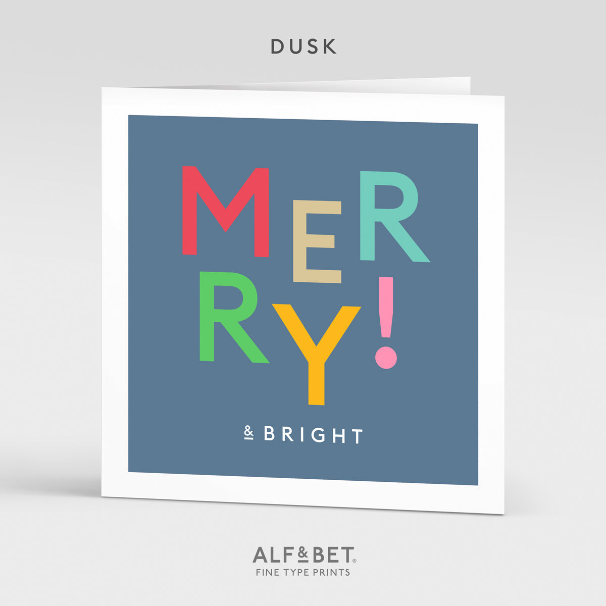 Merry & Bright Christmas Greeting Card from Alf and Bet.