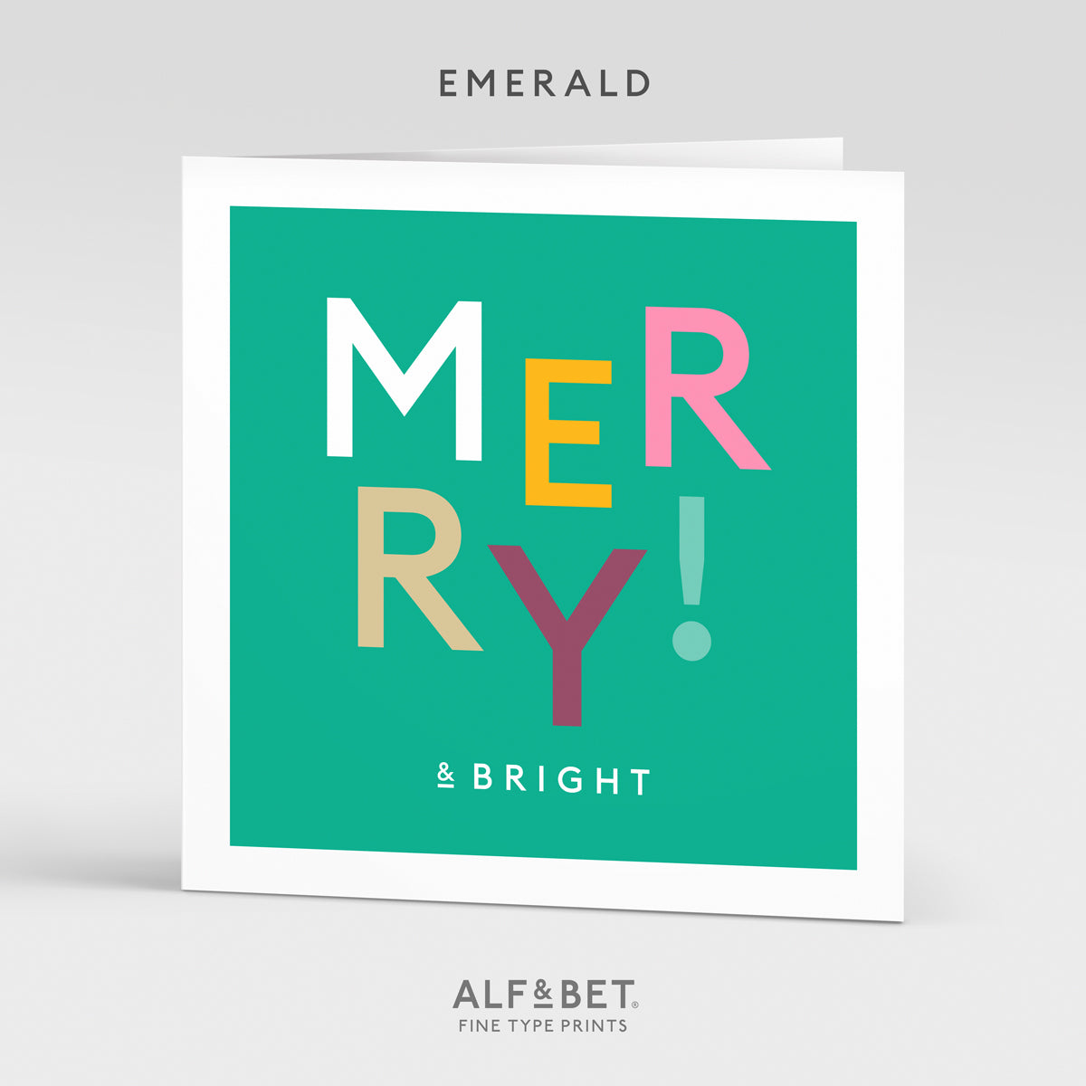 Merry & Bright Christmas Greeting Card from Alf and Bet.