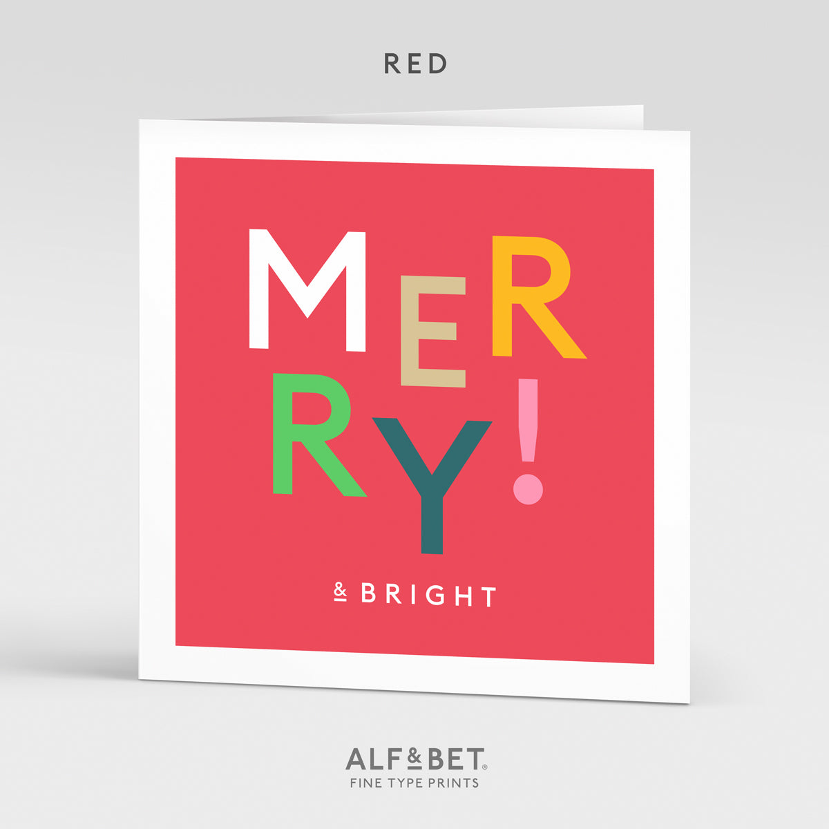 Merry & Bright Christmas Greeting Card from Alf and Bet.
