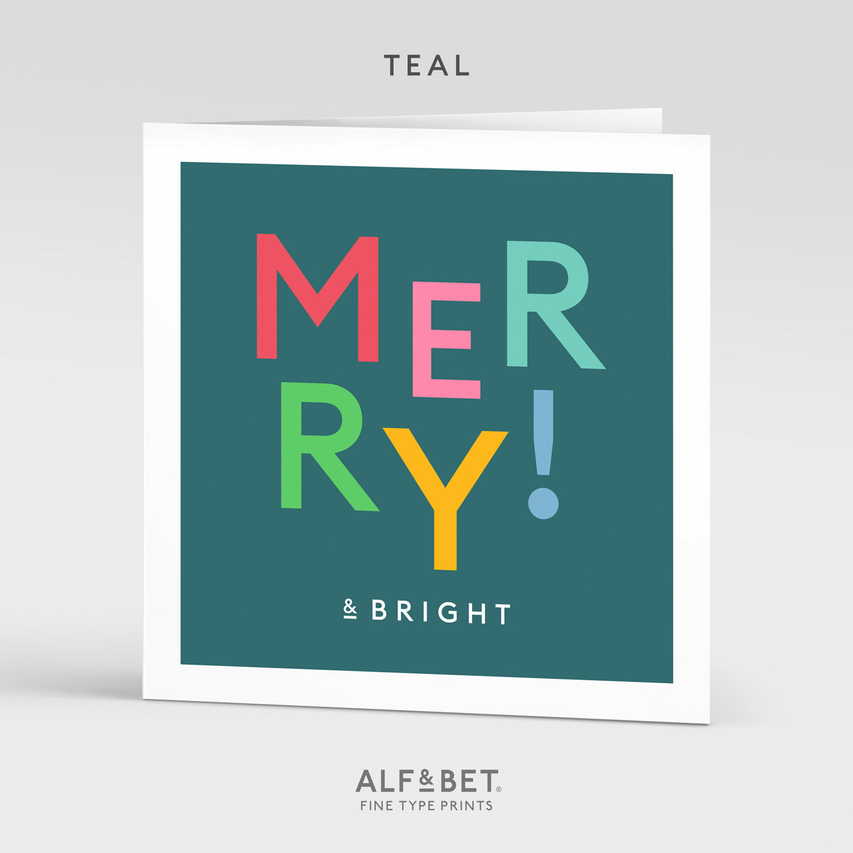 Merry & Bright Christmas Greeting Card from Alf and Bet.