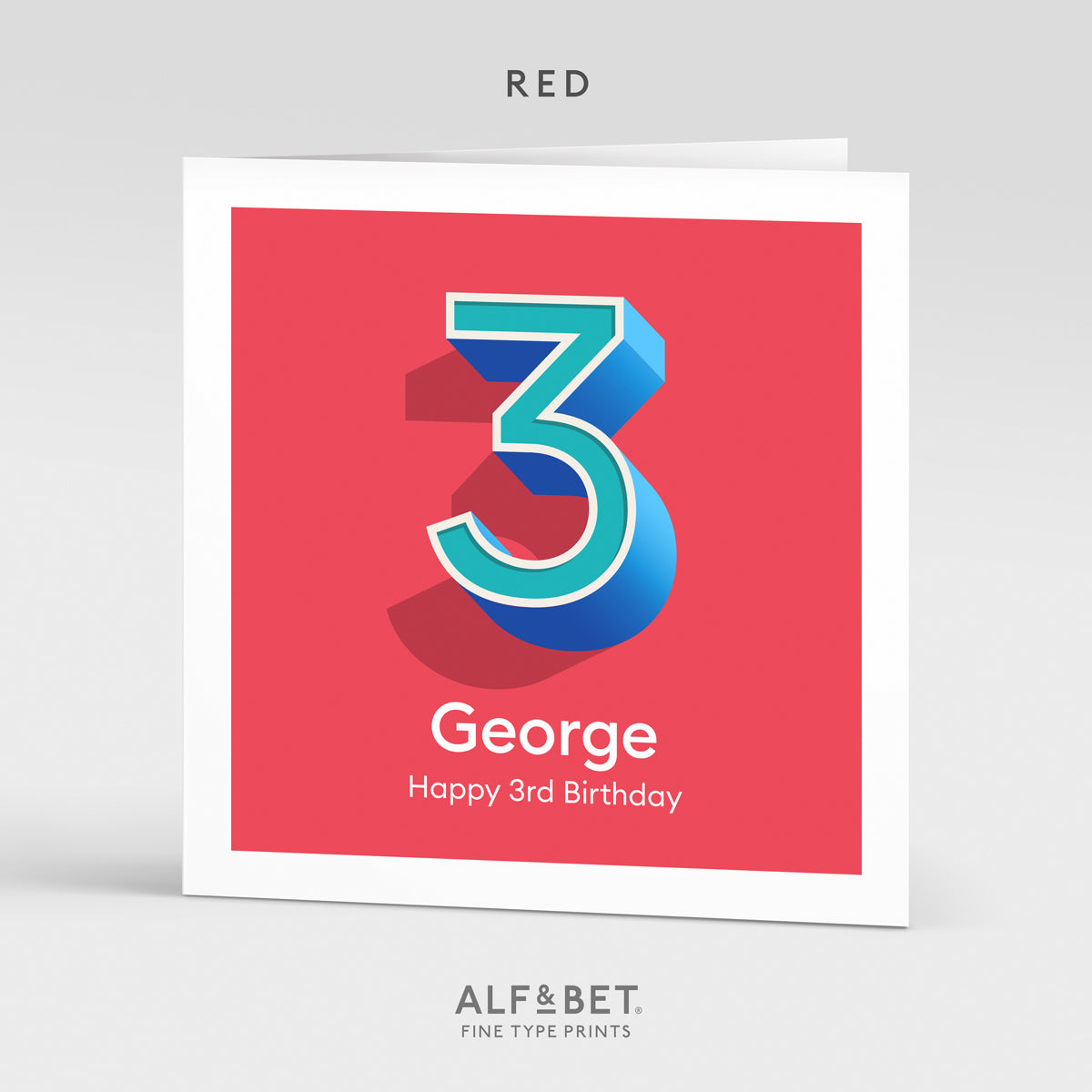 A Personalised 3rd Birthday Card from Alf and Bet.