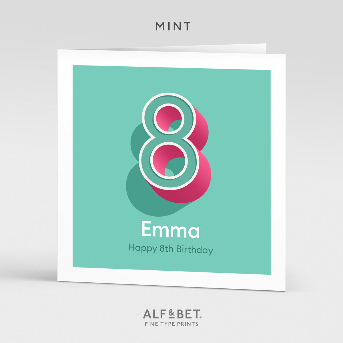 Personalised 8th Birthday Card