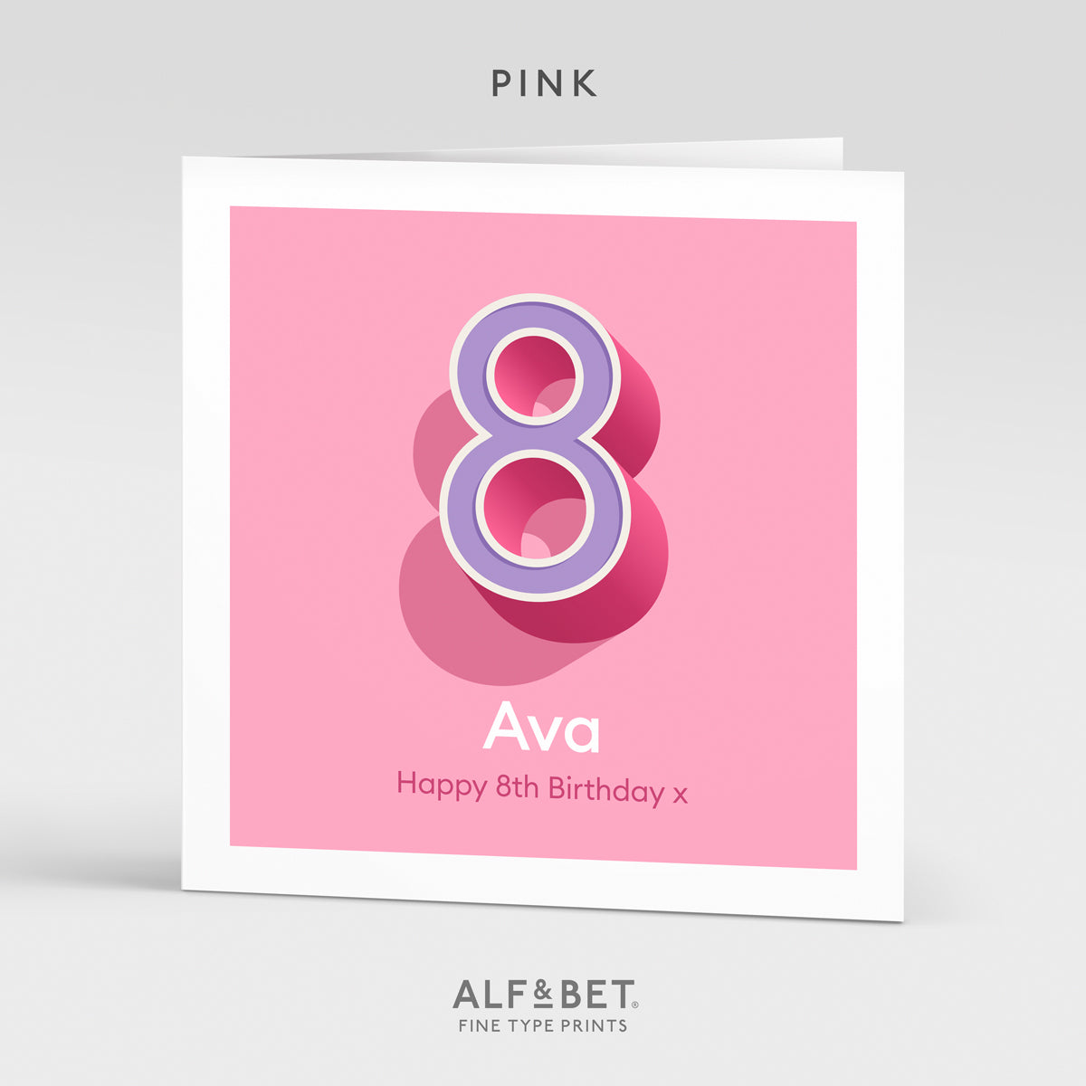 Personalised 8th Birthday Card