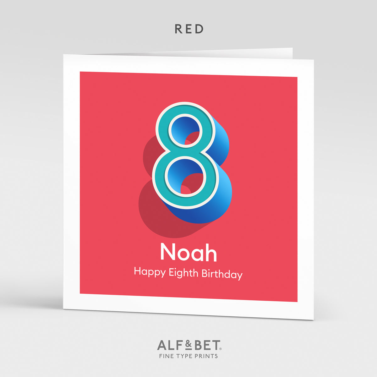 Personalised 8th Birthday Card