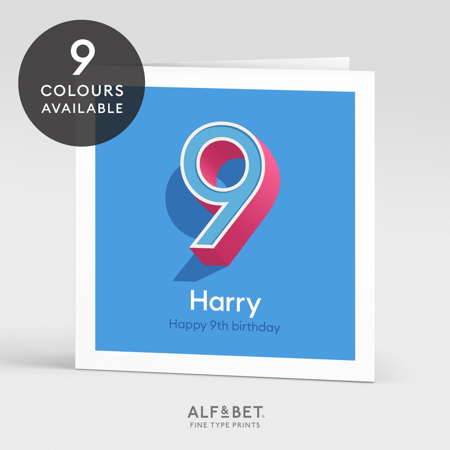 Personalised 9th Birthday Card
