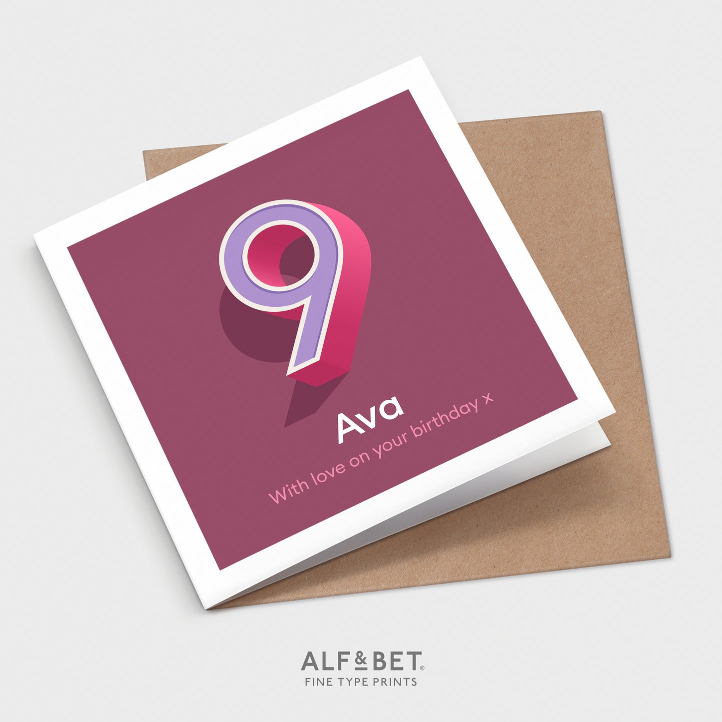 Personalised 9th Birthday Card