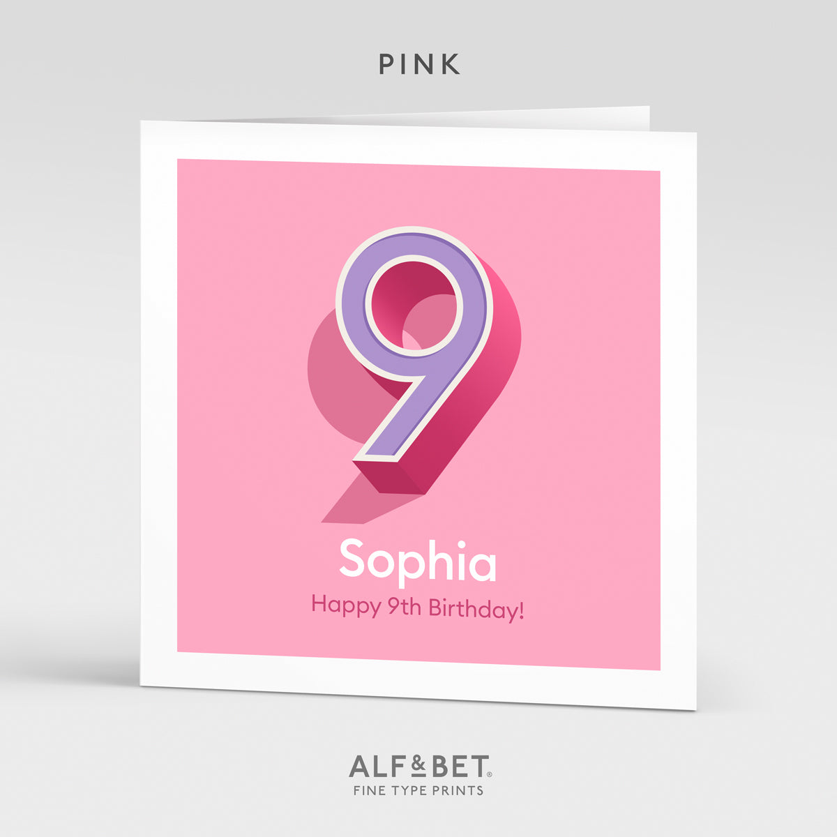 Personalised 9th Birthday Card