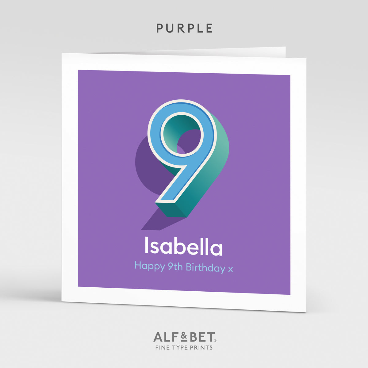 Personalised 9th Birthday Card