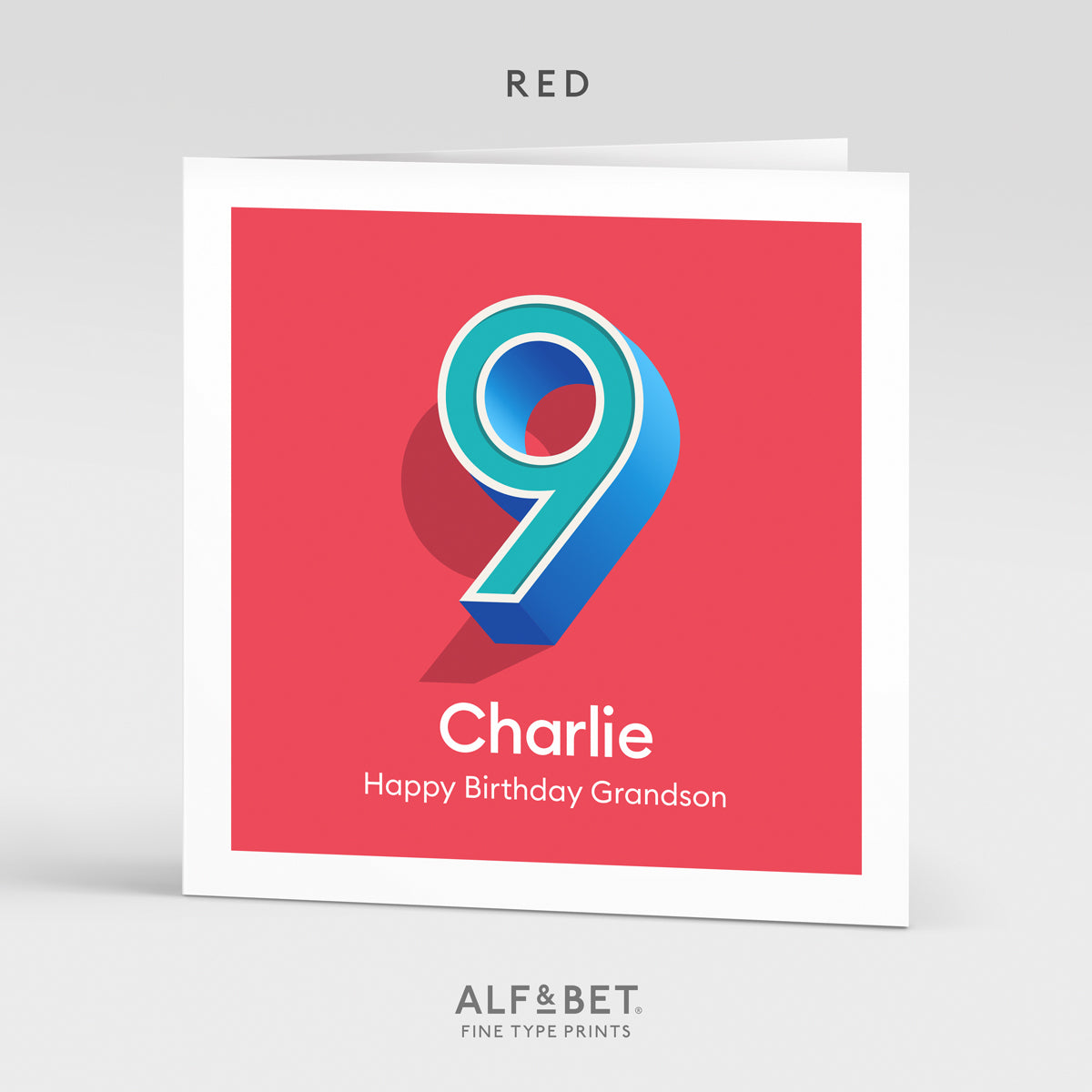 Personalised 9th Birthday Card