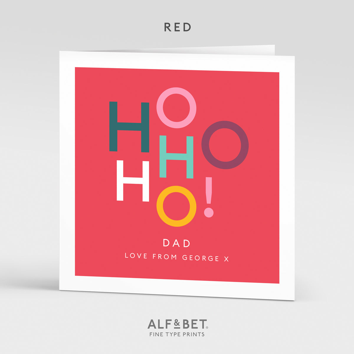 Personalised Christmas Card - Ho Ho Ho! from Alf and Bet.