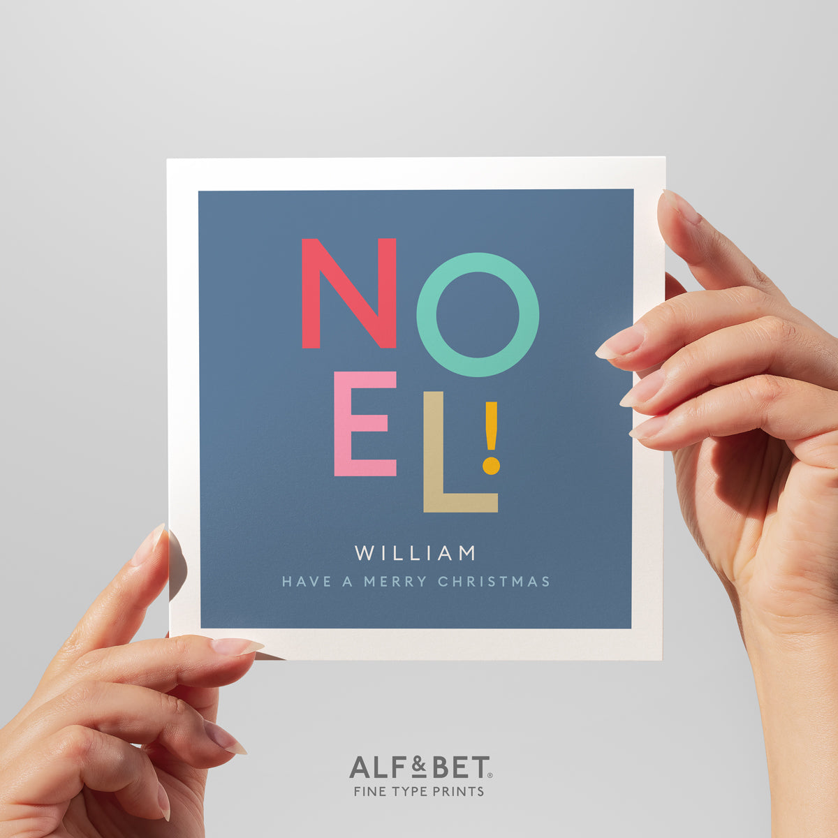 Personalised Christmas Greeting Card - Noel from Alf and Bet.