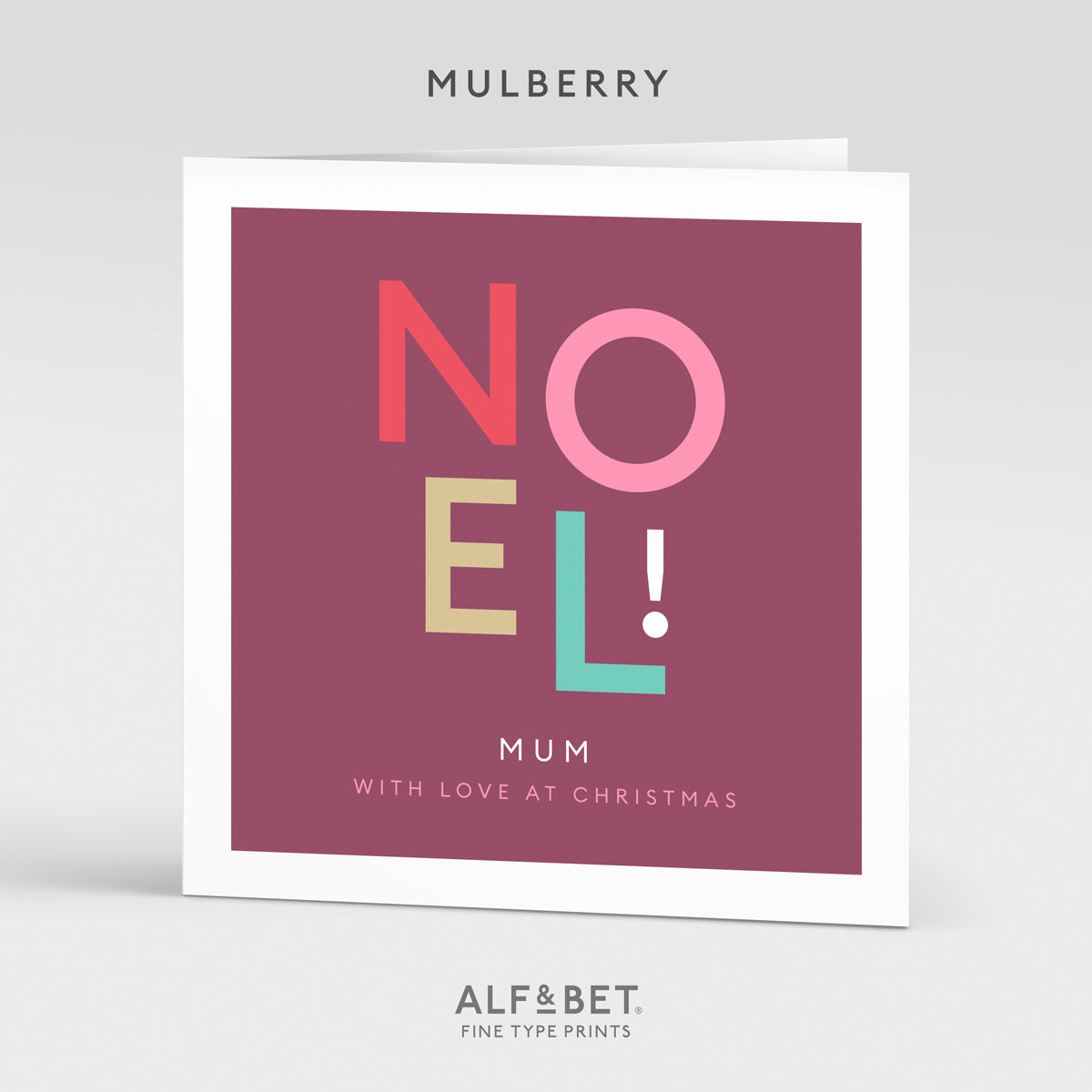 Personalised Christmas Greeting Card - Noel from Alf and Bet.