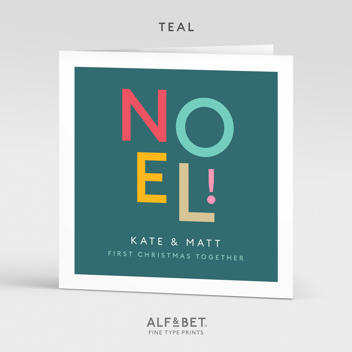 Personalised Christmas Greeting Card - Noel from Alf and Bet.