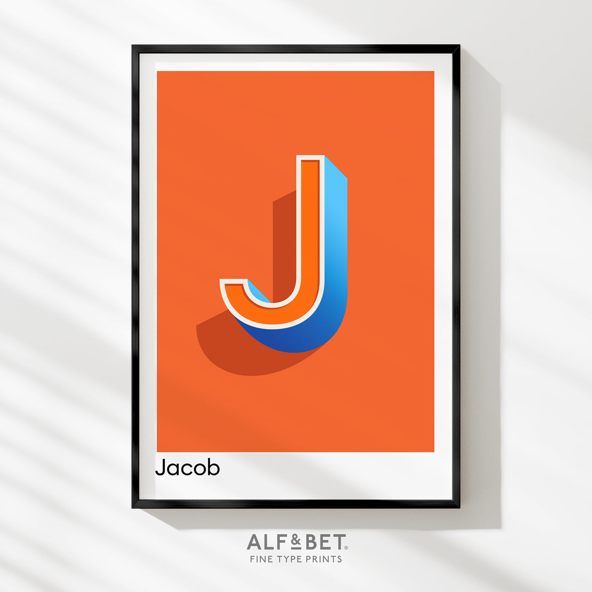 Brick Orange Personalised Name and Letter Print