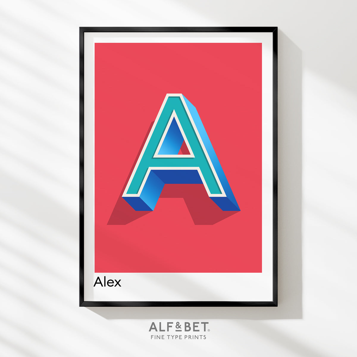 Red Personalised Name and Letter Print