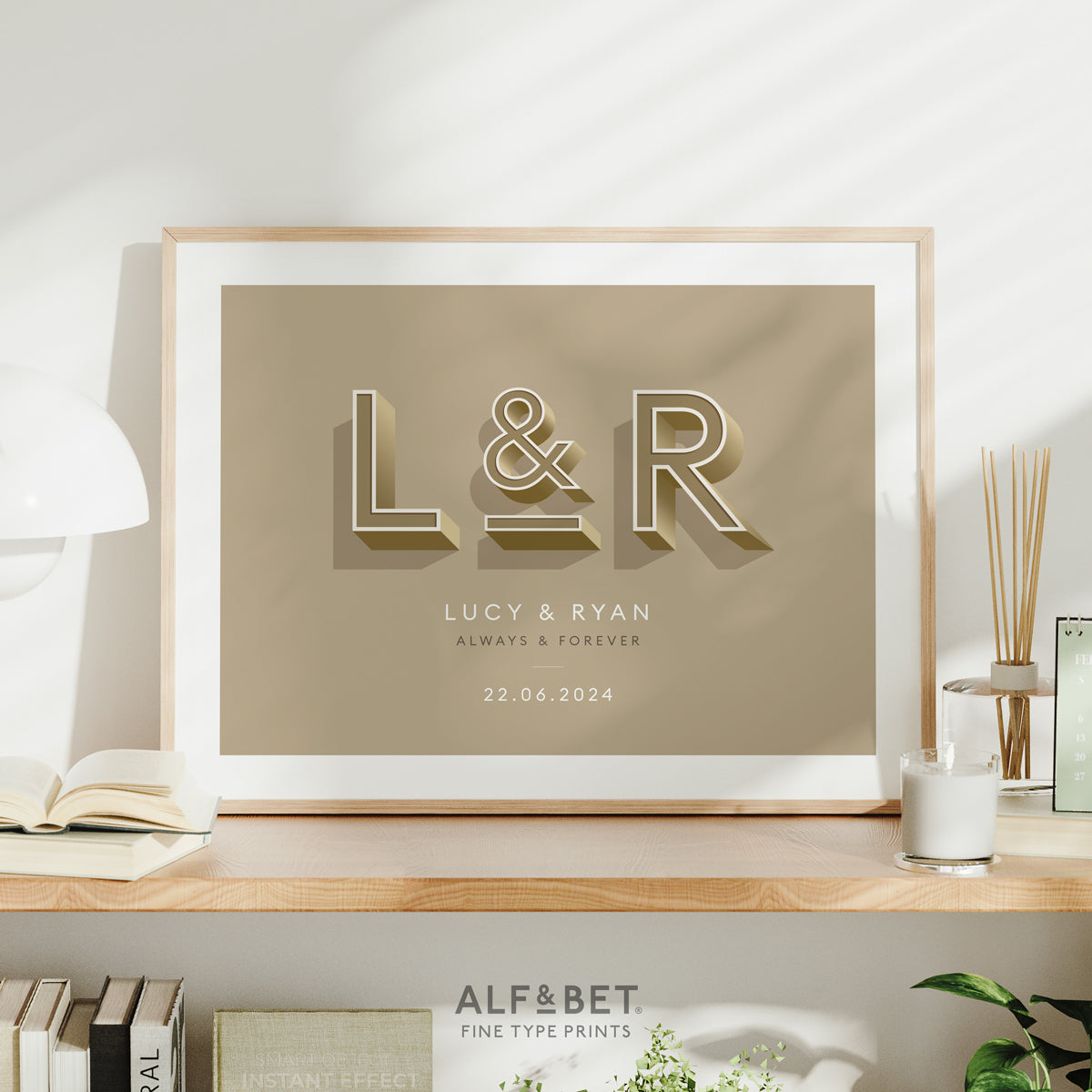Gold Personalised Valentine’s Day Print