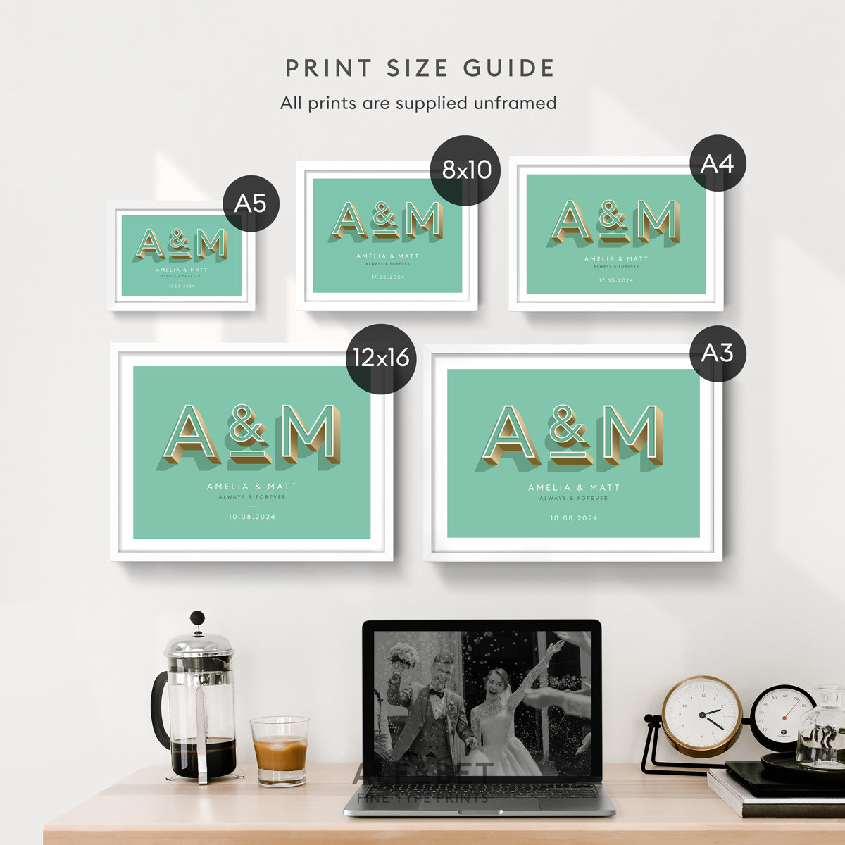 Mint Green Personalised Friendship Print from Alf and Bet.