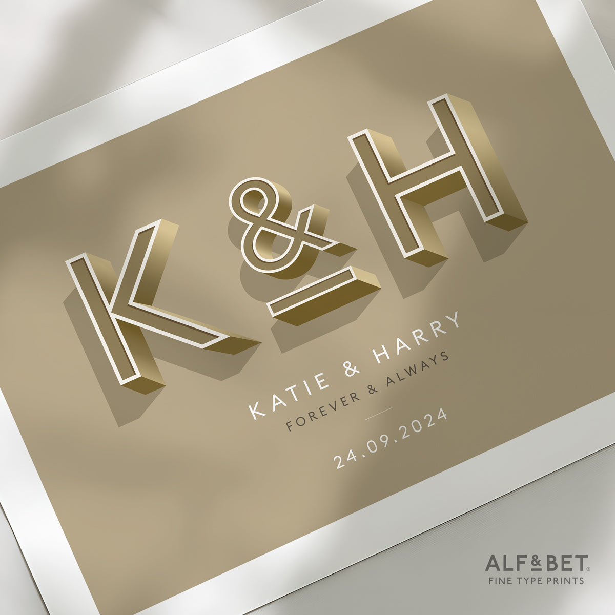 Gold Personalised Valentine’s Day Print