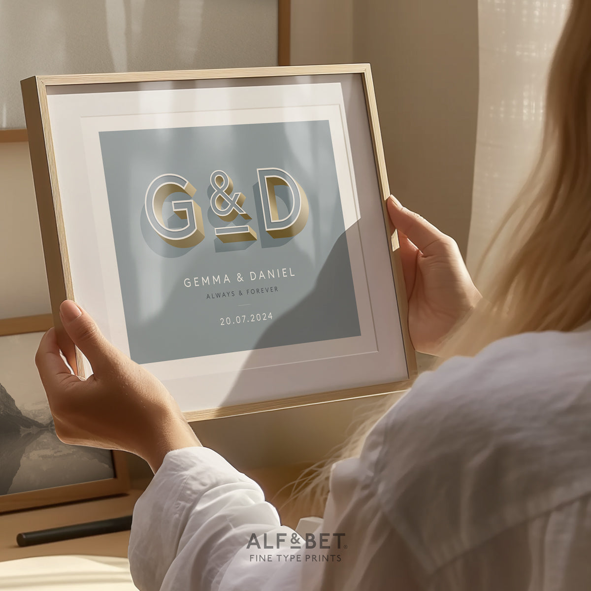 Grey Personalised Wedding Print