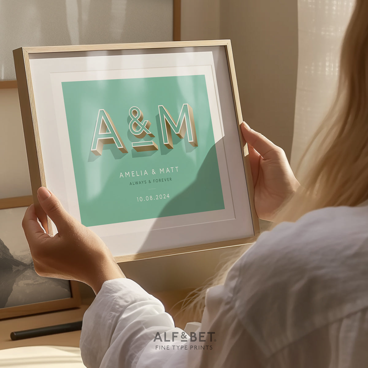 Mint Green Personalised Friendship Print from Alf and Bet.