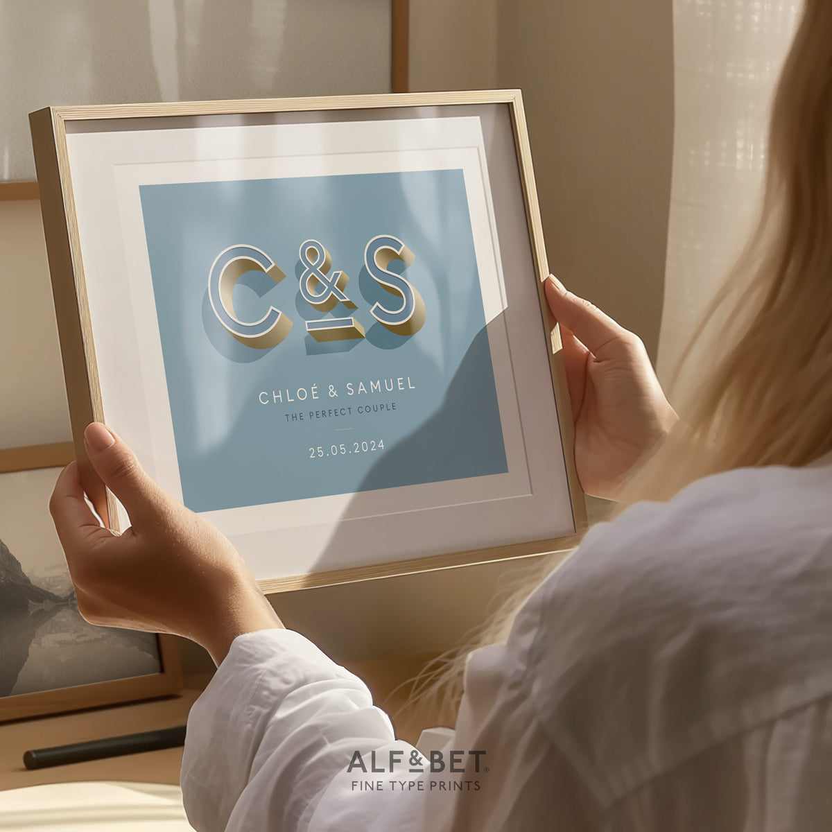 Sky Blue Personalised Engagement Print