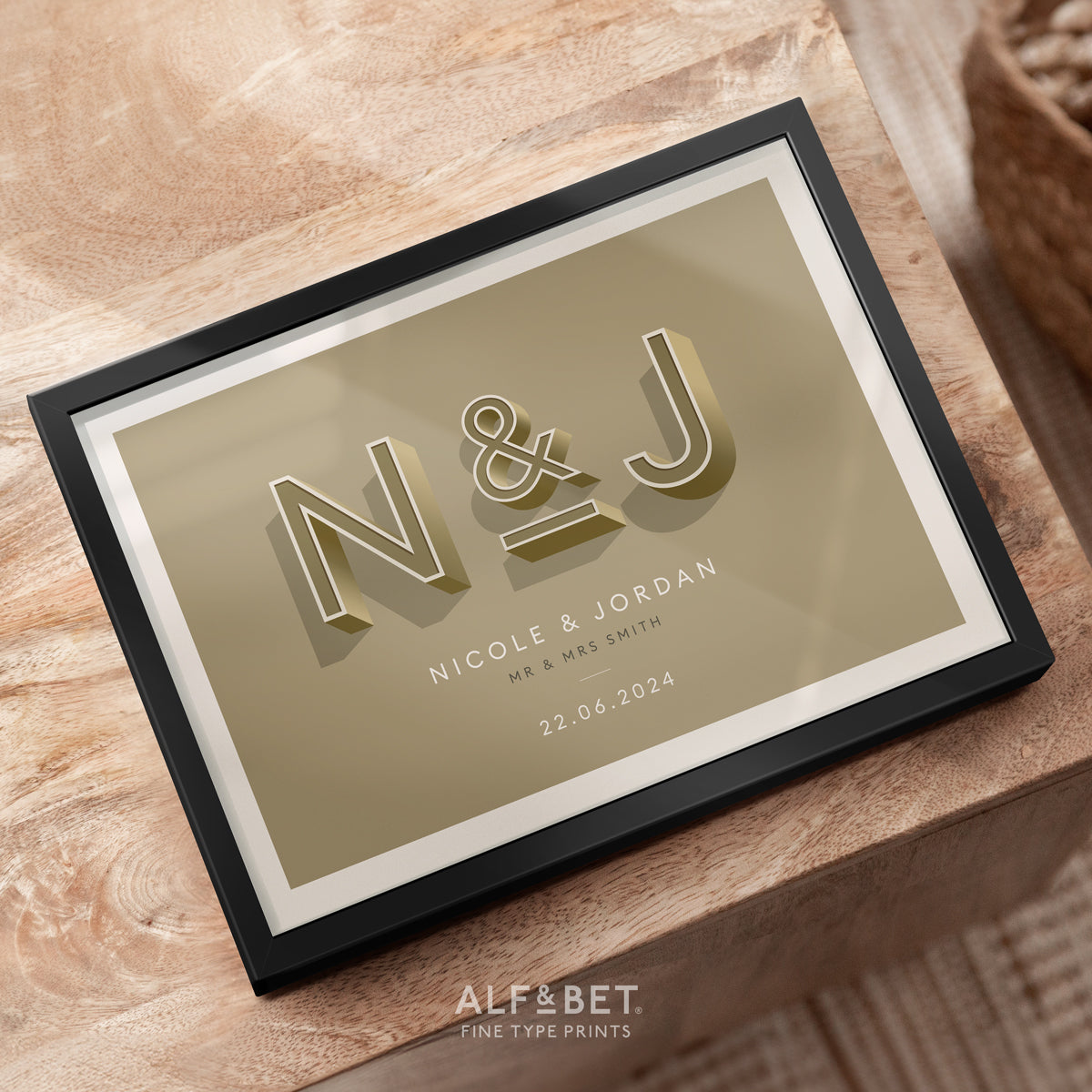 Gold Personalised Valentine’s Day Print
