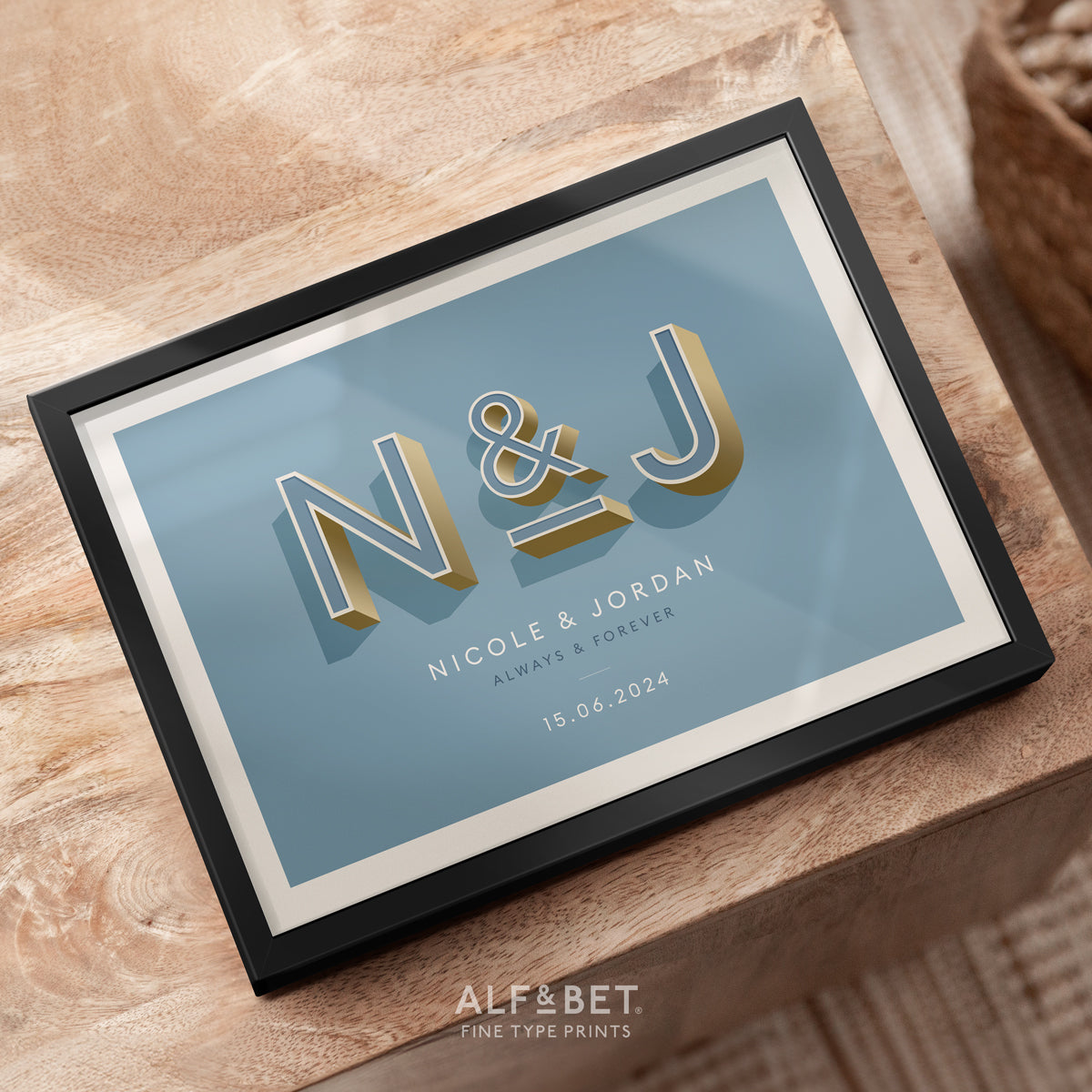 Sky Blue Personalised Engagement Print