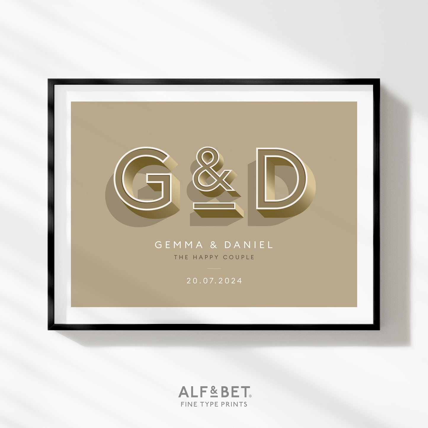 Gold Personalised Valentine’s Day Print