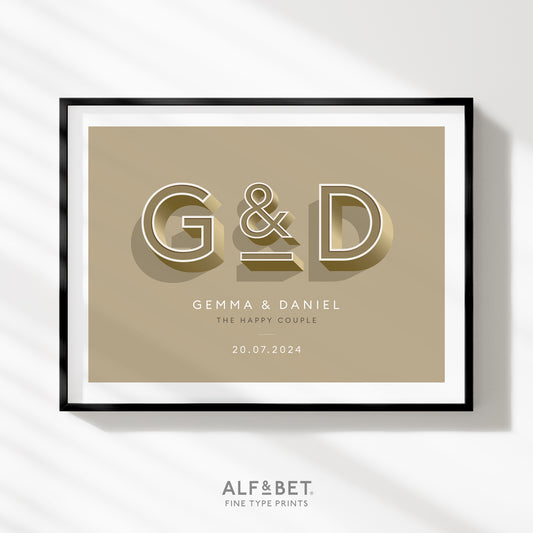 Gold Personalised Valentine’s Day Print