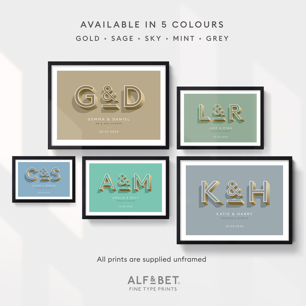 Gold Personalised Valentine’s Day Print
