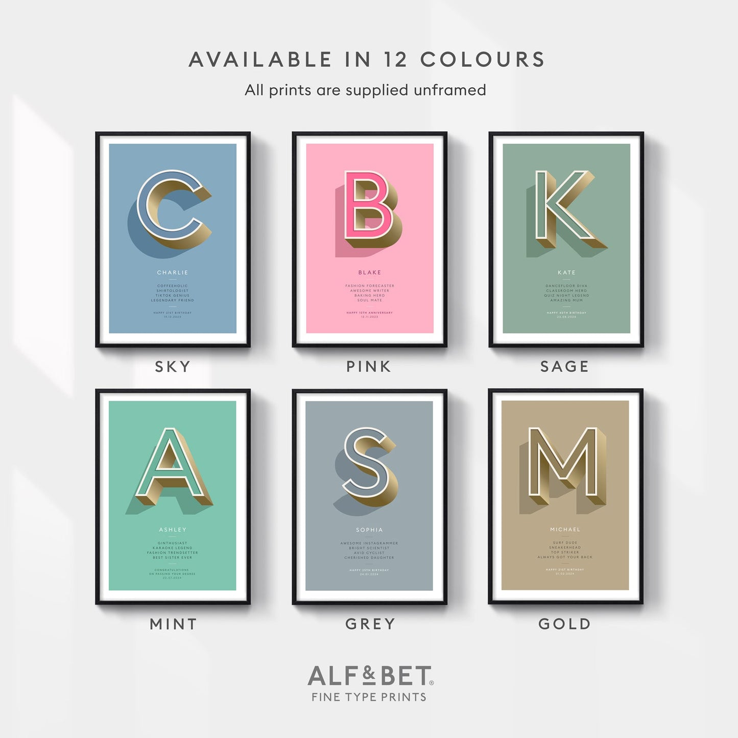 Slate Grey Personalised New Home Print from Alf and Bet