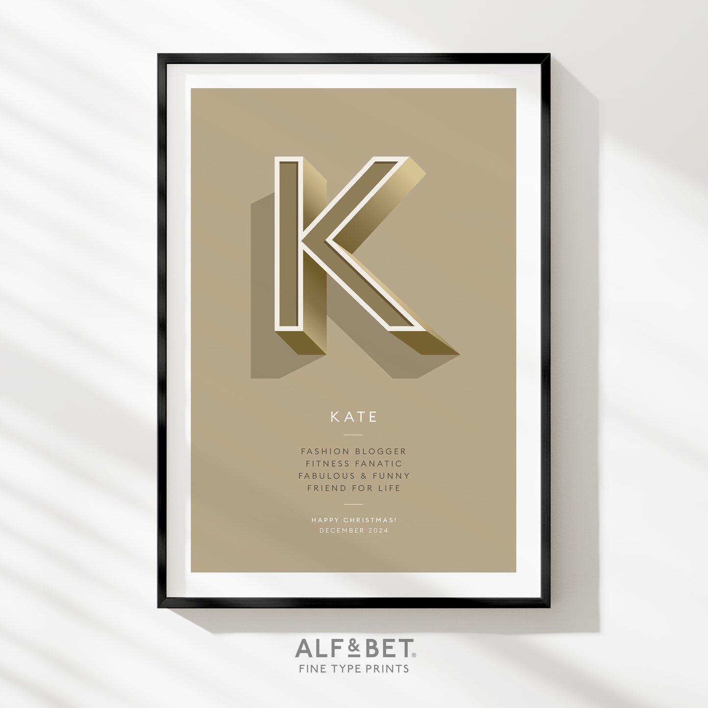 Gold Personalised Retirement Print from Alf and Bet