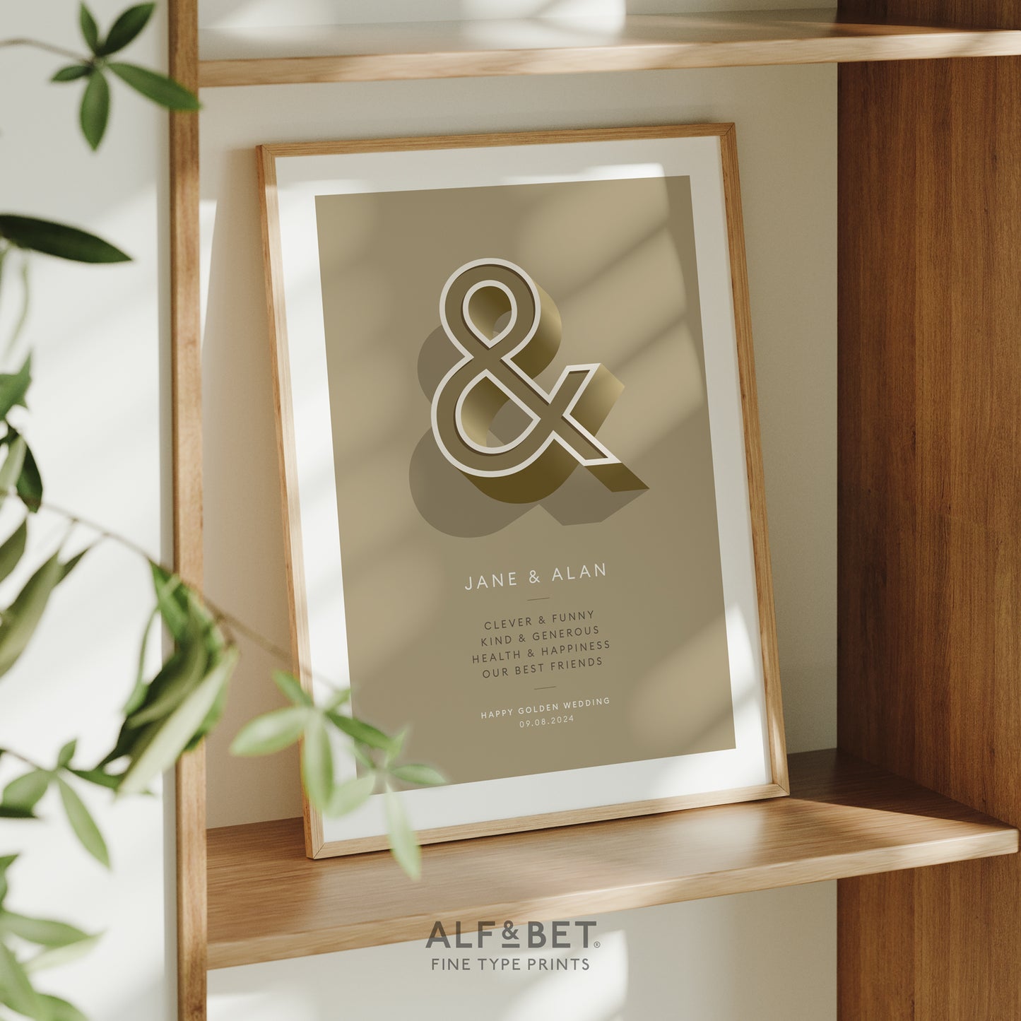 Gold Personalised Retirement Print from Alf and Bet