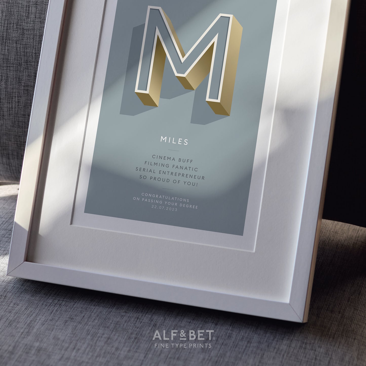 Grey Personalised Father’s Day Print from Alf and Bet