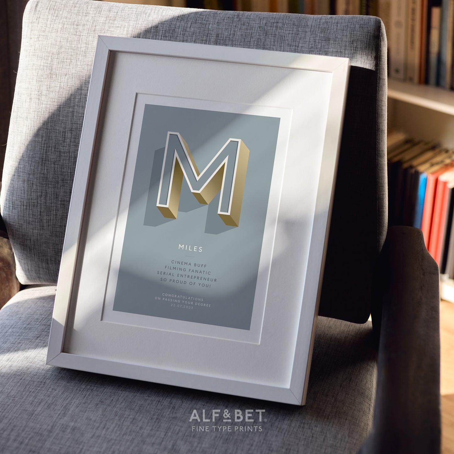Grey Personalised Father’s Day Print from Alf and Bet