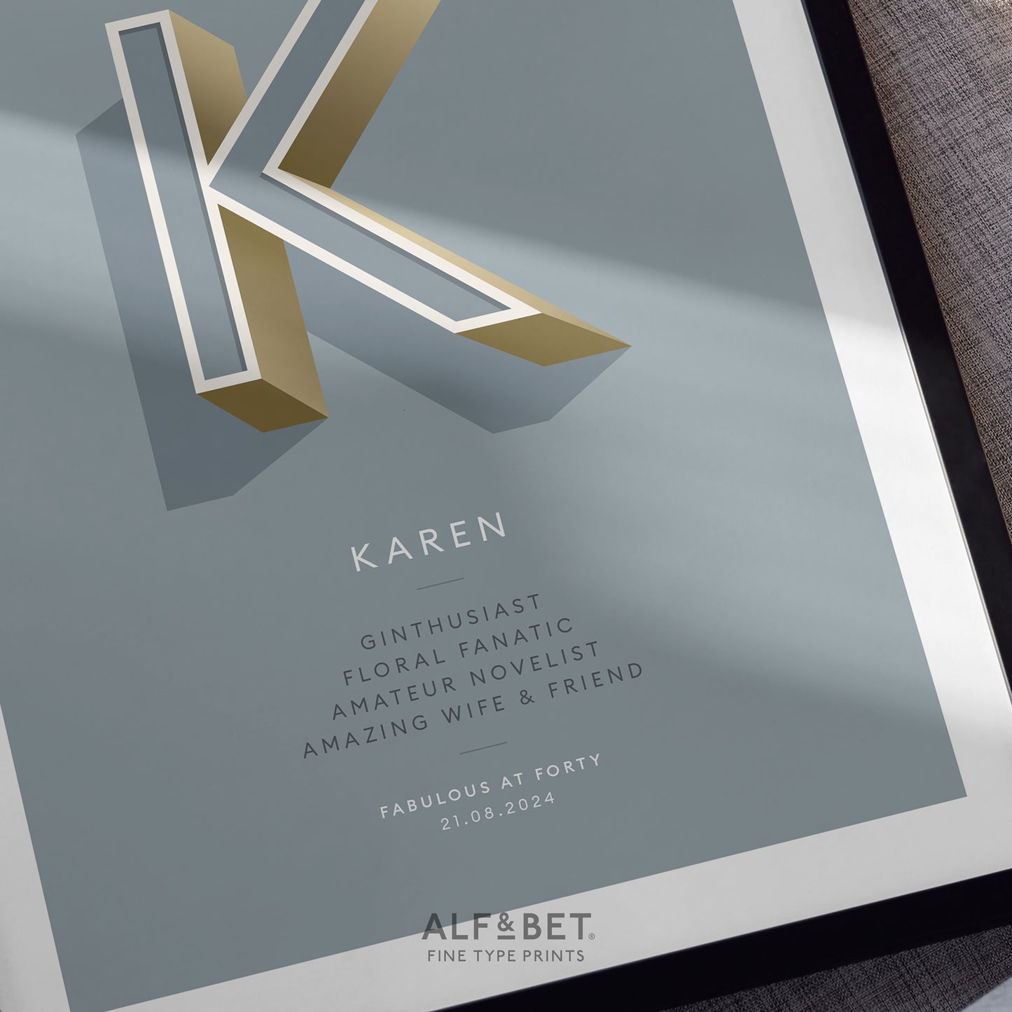 Grey Personalised Father’s Day Print from Alf and Bet