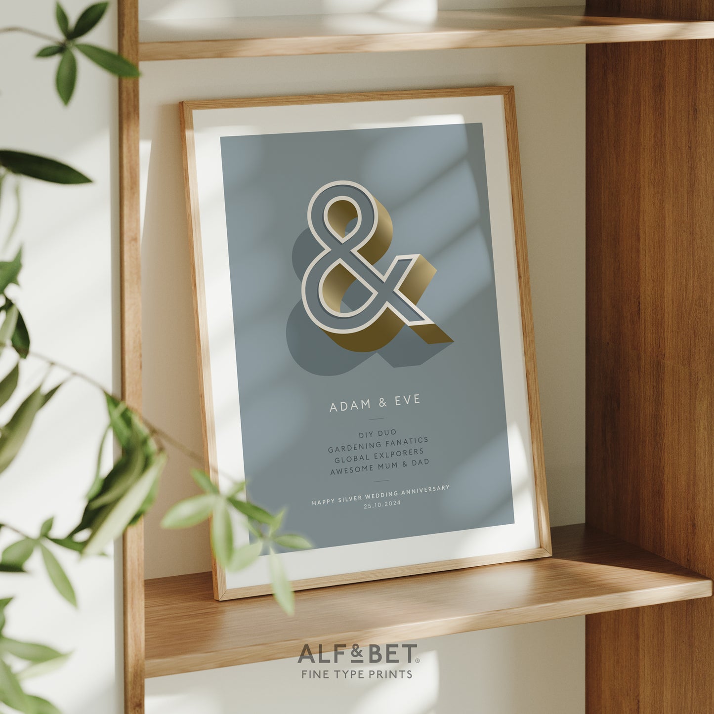Grey Personalised Father’s Day Print from Alf and Bet