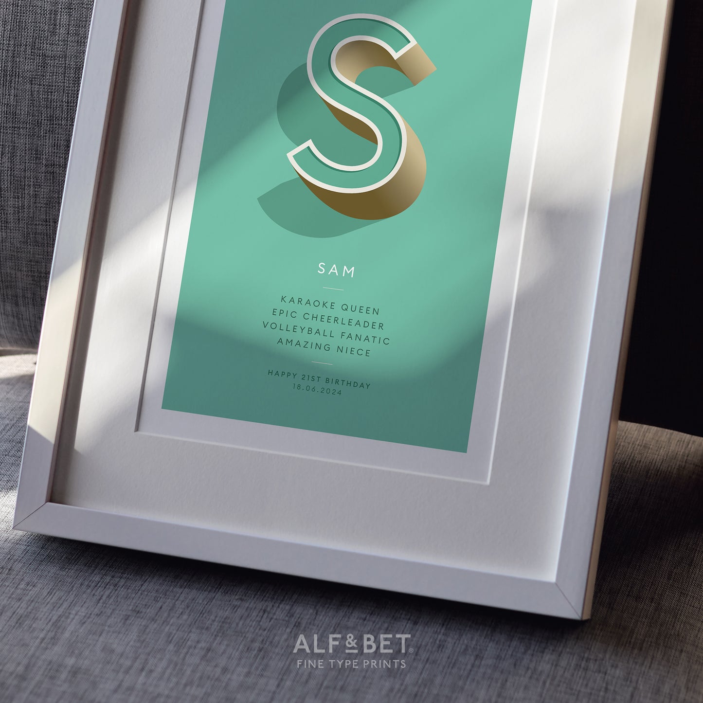 Mint Green Personalised Graduation Print from Alf and Bet