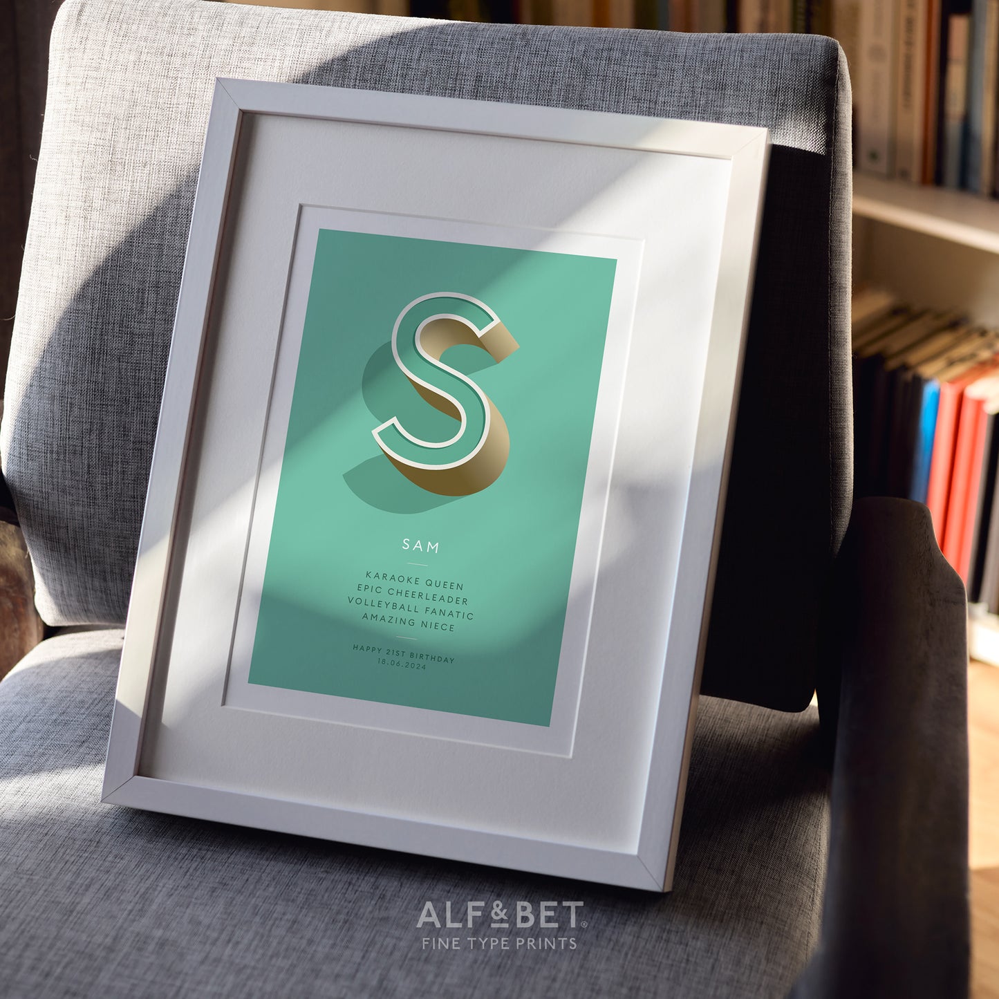 Mint Green Personalised Graduation Print from Alf and Bet