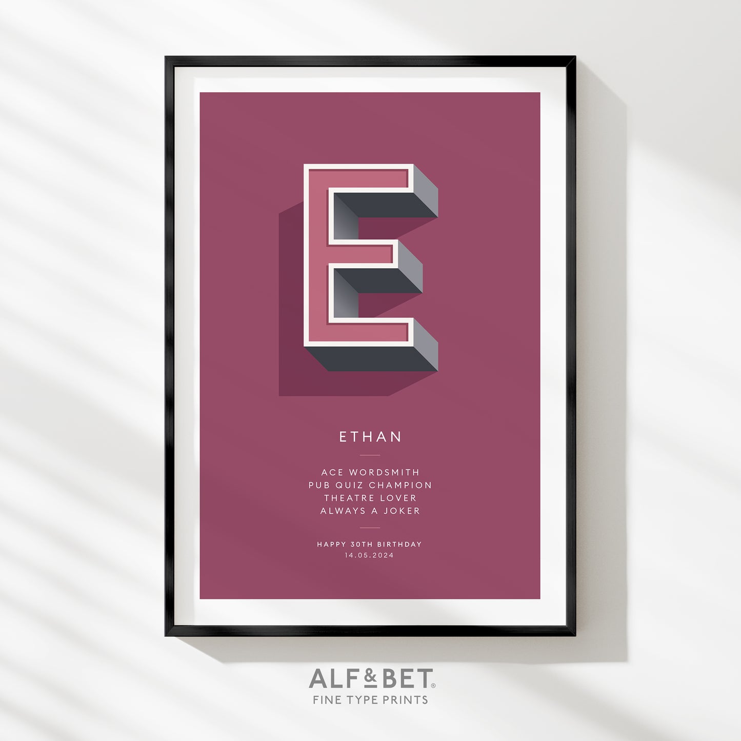 Mulberry Personalised 21st Birthday Print from Alf and Bet