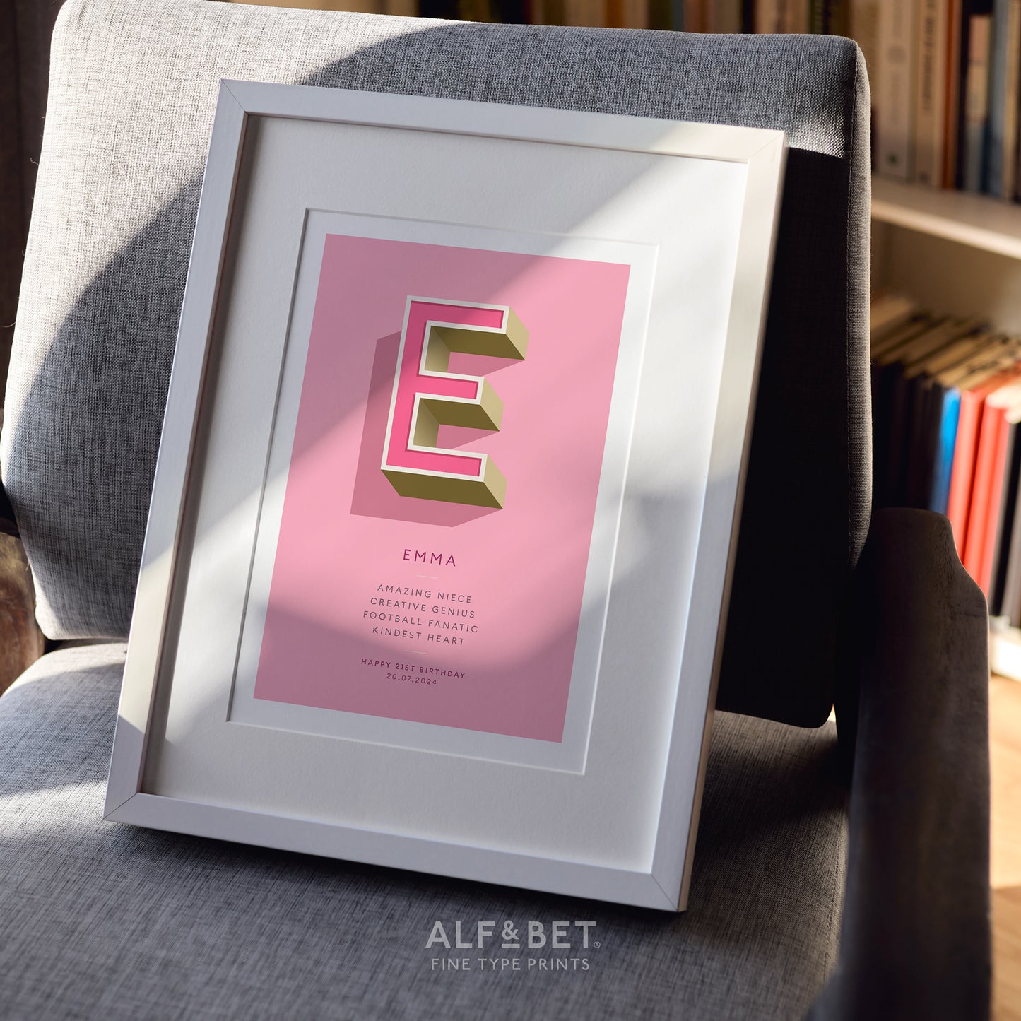 Pink Personalised Bridesmaid Print from Alf and Bet