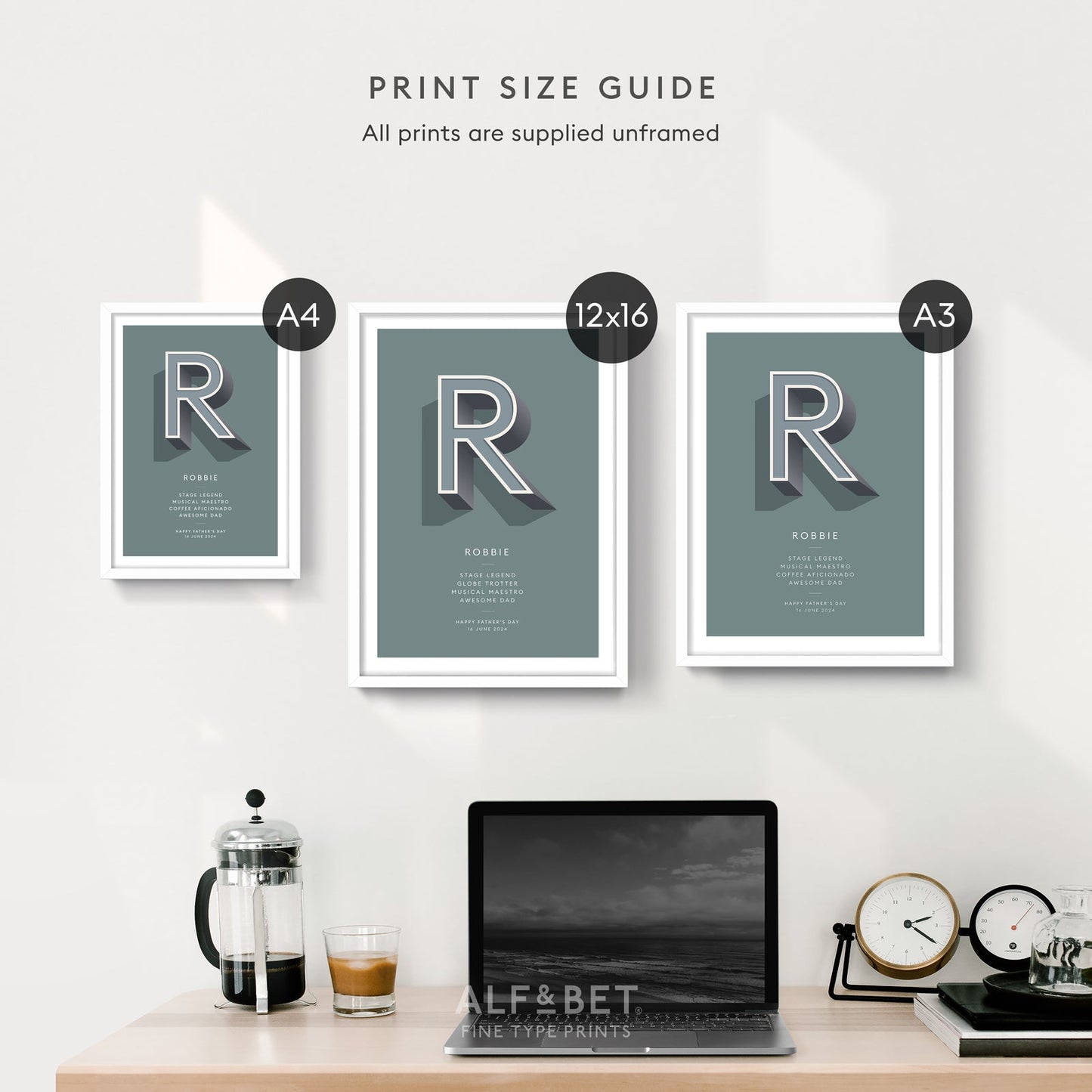 Teal Personalised Housewarming Print from Alf and Bet