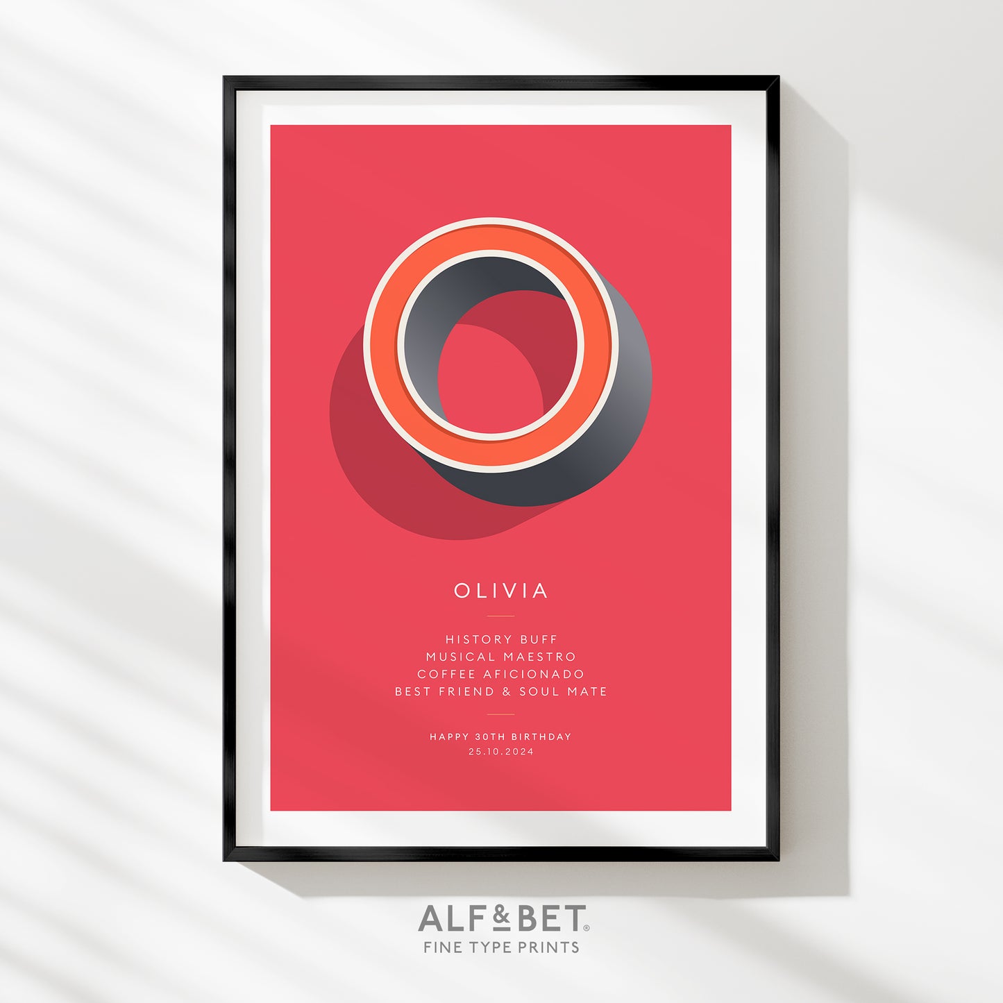 Red Personalised Teacher Print from Alf and Bet