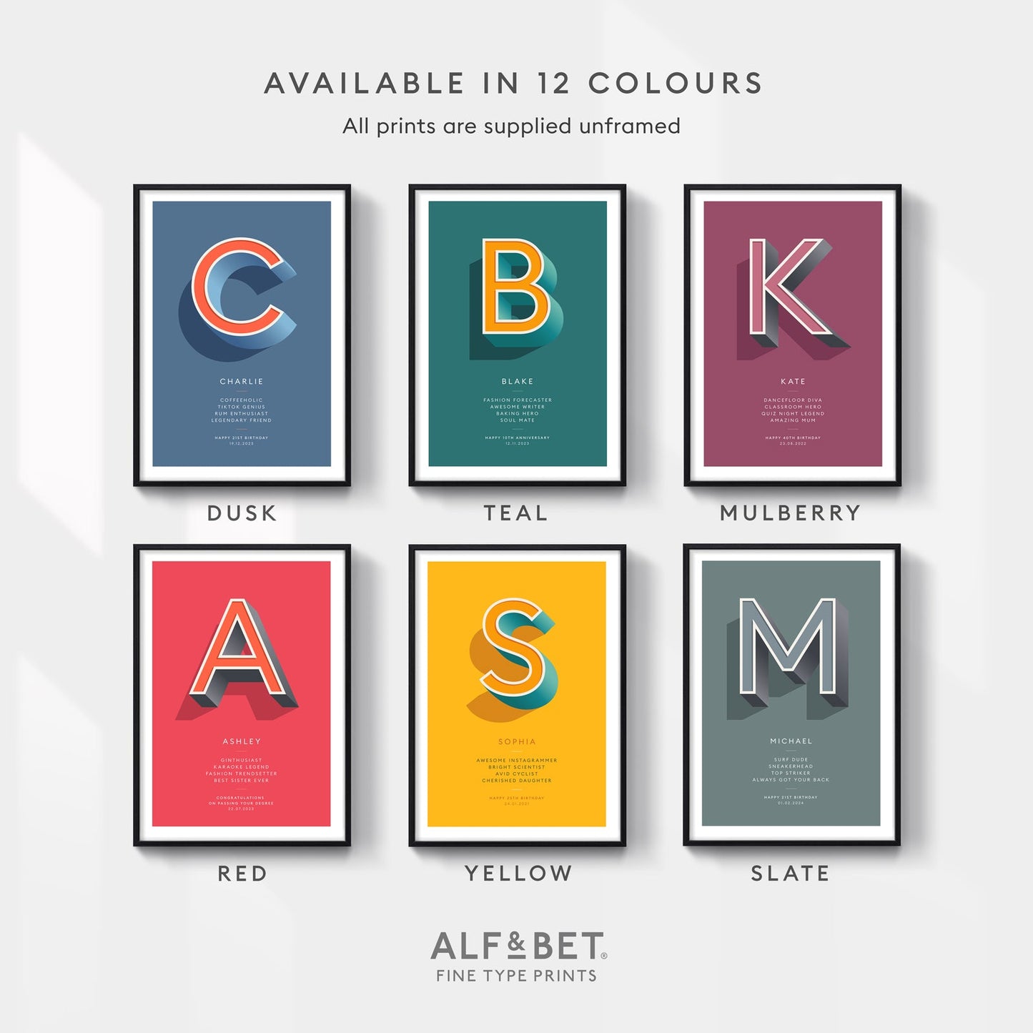 Slate Grey Personalised New Home Print from Alf and Bet