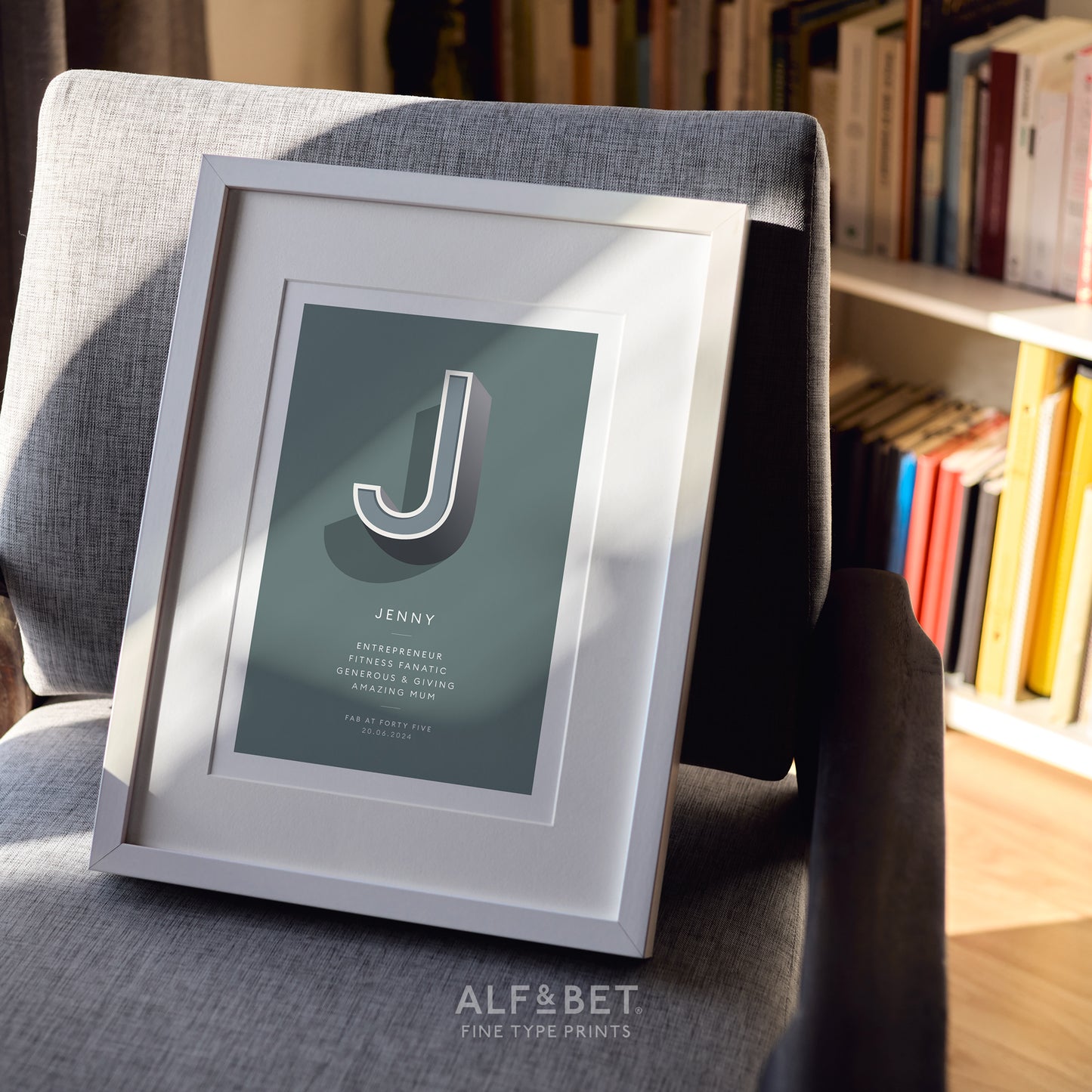 Slate Grey Personalised New Home Print from Alf and Bet