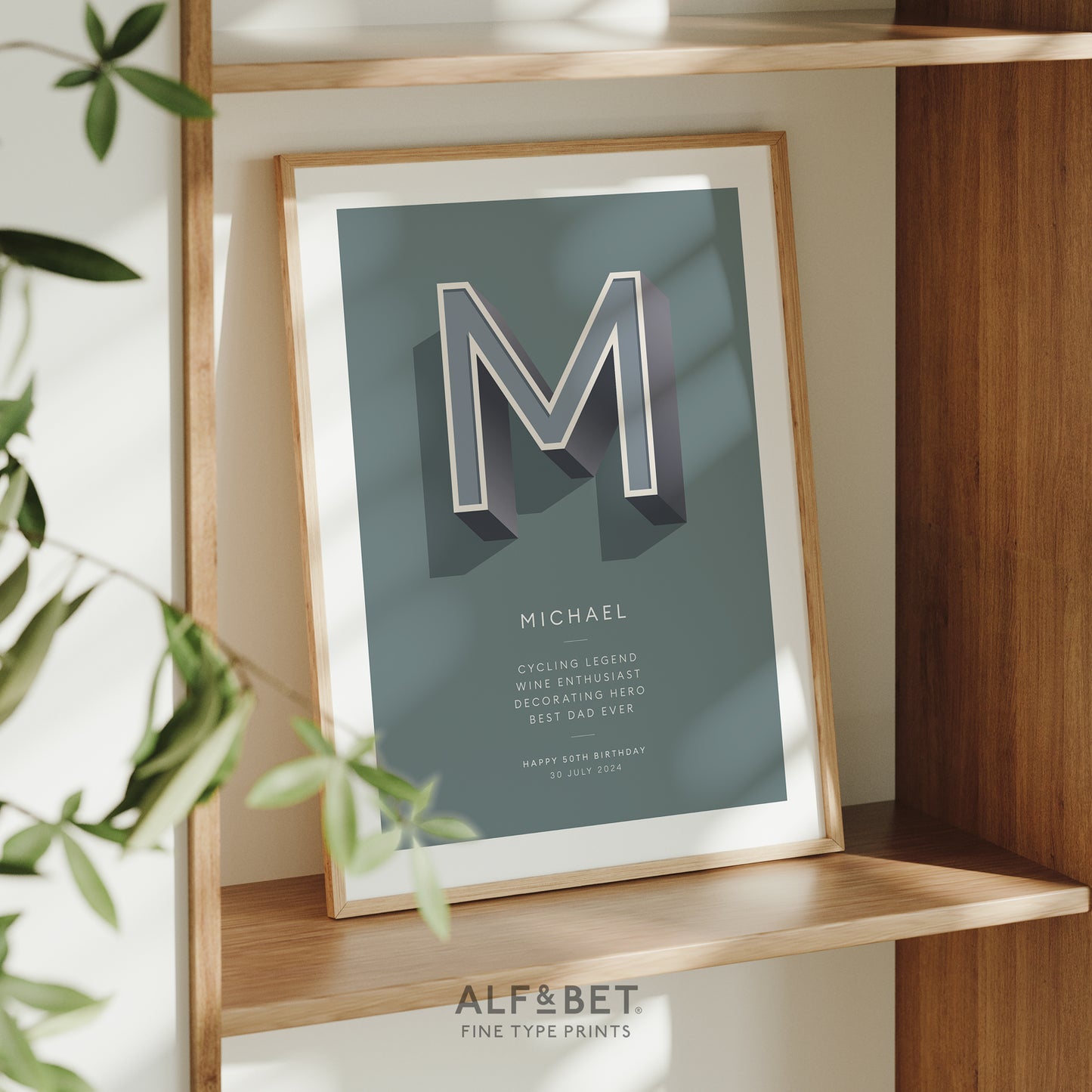 Slate Grey Personalised New Home Print from Alf and Bet