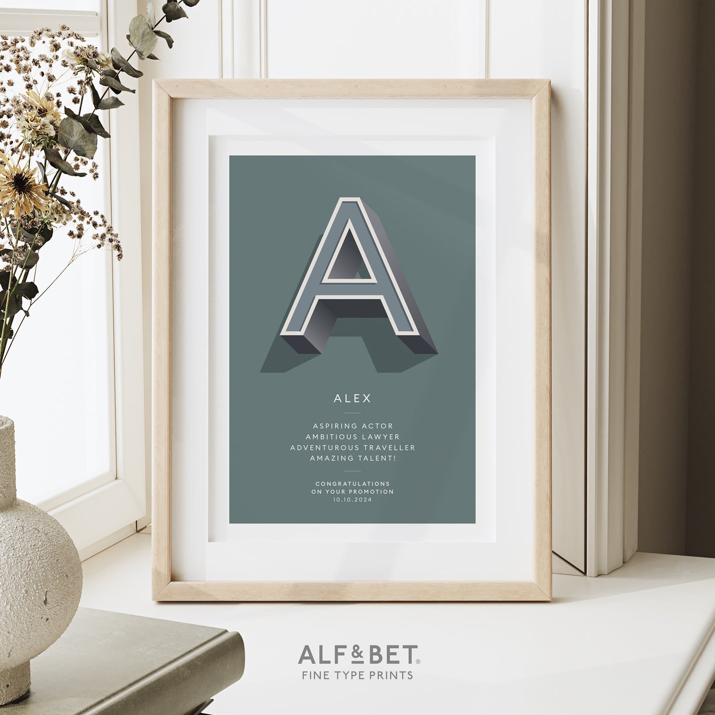 Slate Grey Personalised New Home Print from Alf and Bet