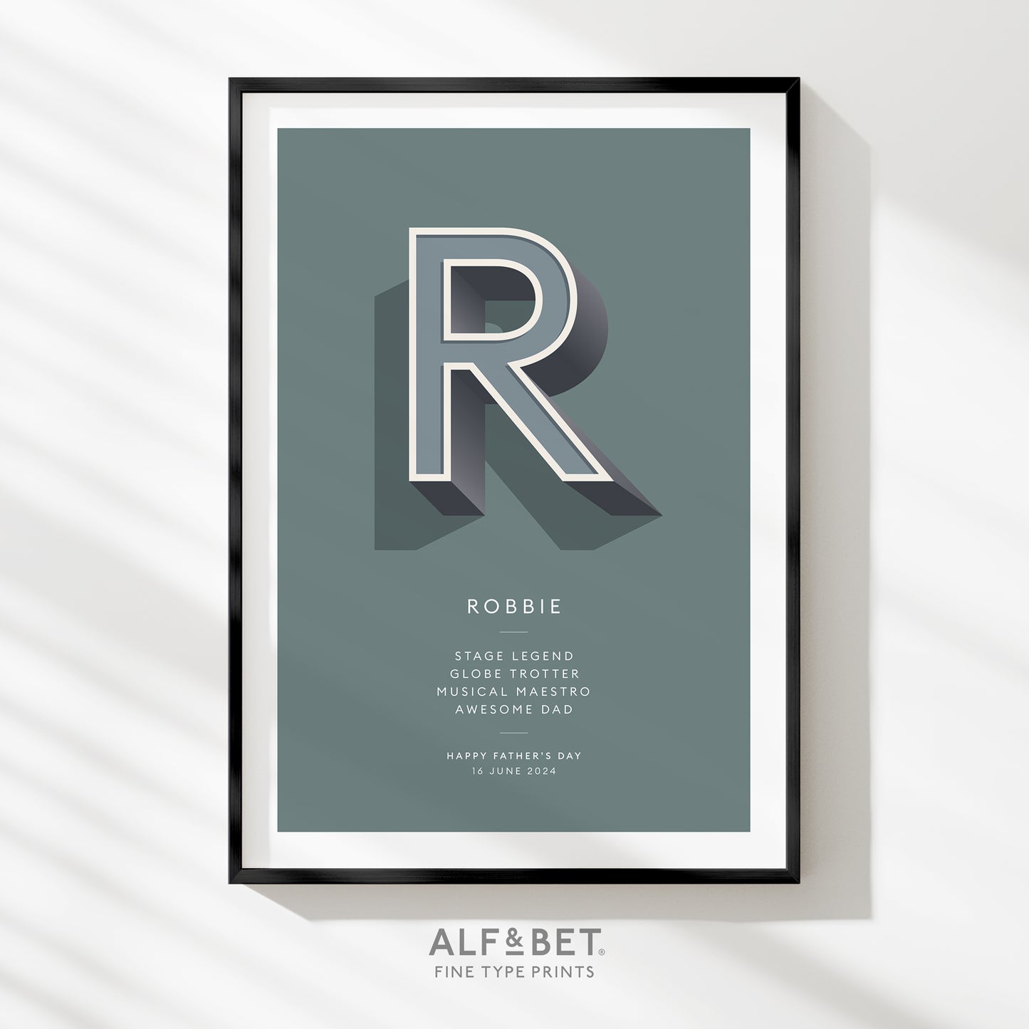 Slate Grey Personalised New Home Print from Alf and Bet
