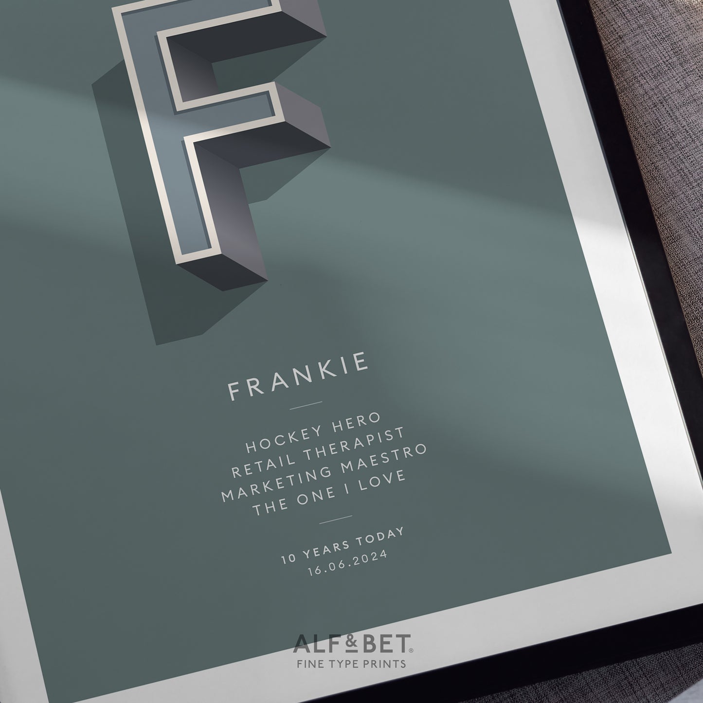 Slate Grey Personalised New Home Print from Alf and Bet